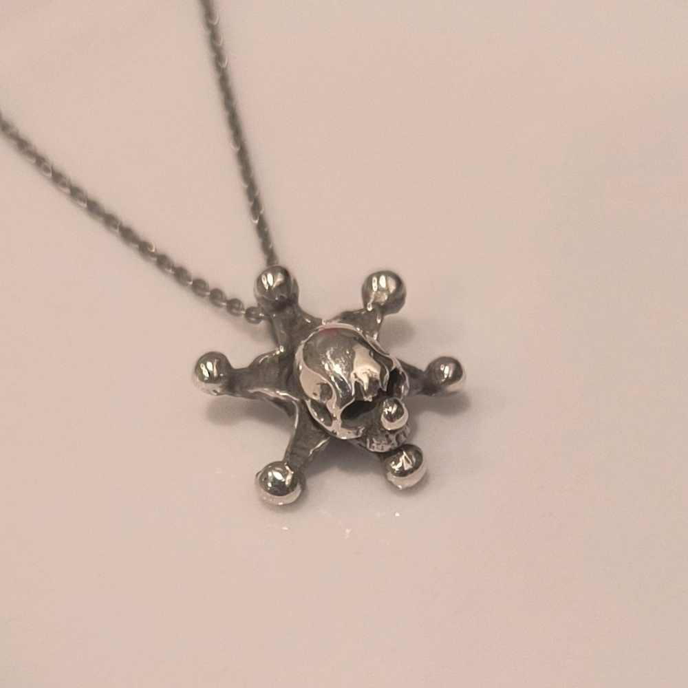 2 Abnormal Sides Joker Skull Unisex Necklace